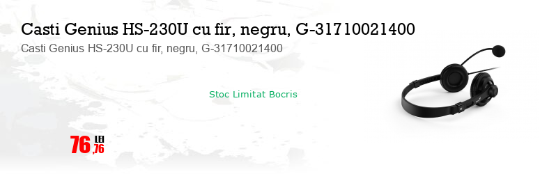 Casti Genius HS-230U cu fir, negru, G-31710021400