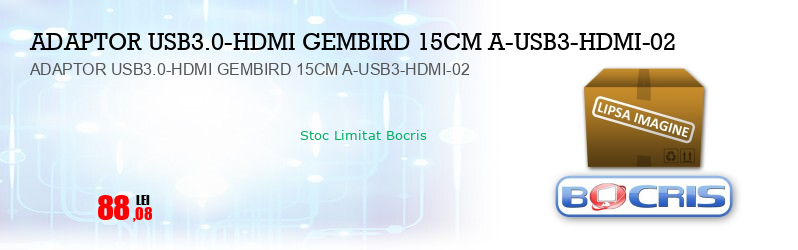 ADAPTOR USB3.0-HDMI GEMBIRD 15CM A-USB3-HDMI-02