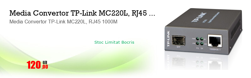 Media Convertor TP-Link MC220L, RJ45 1000M