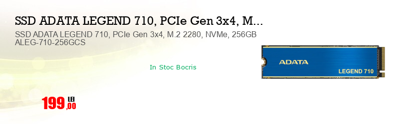 SSD ADATA LEGEND 710, PCIe Gen 3x4, M.2 2280, NVMe, 256GB ALEG-710-256GCS