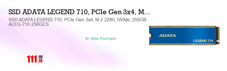 SSD ADATA LEGEND 710, PCIe Gen 3x4, M.2 2280, NVMe, 256GB ALEG-710-256GCS