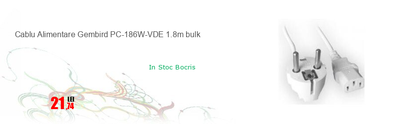 Cablu Alimentare Gembird PC-186W-VDE 1.8m bulk
