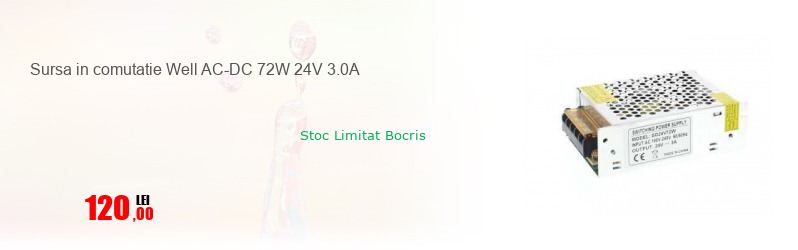 Sursa in comutatie Well AC-DC 72W 24V 3.0A