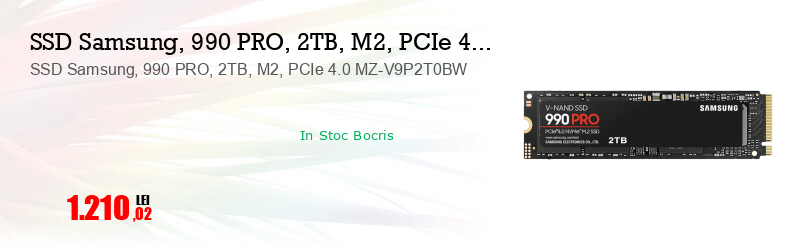SSD Samsung, 990 PRO, 2TB, M2, PCIe 4.0 MZ-V9P2T0BW