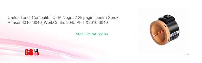 Cartus Toner Compatibil OEM Negru 2.2k pagini pentru Xerox Phaser 3010, 3040, WorkCentre 3045 PE-LX3010-3040