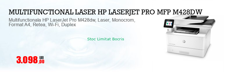 Multifunctionala HP LaserJet Pro M428dw, Laser, Monocrom, Format A4, Retea, Wi-Fi, Duplex