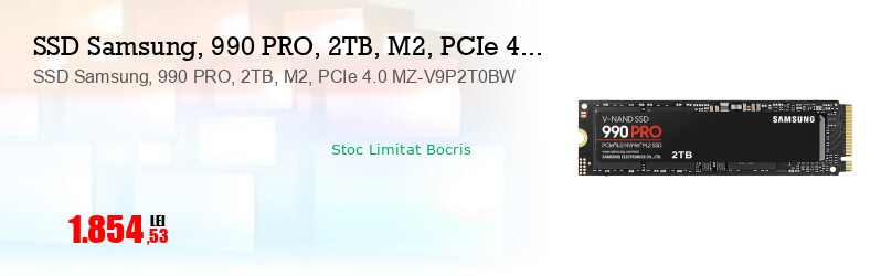 SSD Samsung, 990 PRO, 2TB, M2, PCIe 4.0 MZ-V9P2T0BW