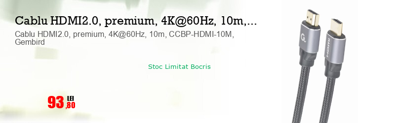 Cablu HDMI2.0, premium, 4K@60Hz, 10m, CCBP-HDMI-10M, Gembird