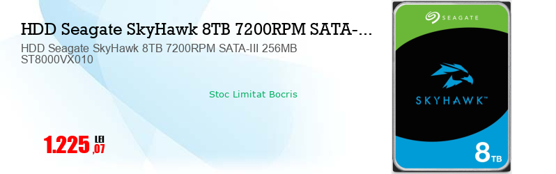 HDD Seagate SkyHawk 8TB 7200RPM SATA-III 256MB ST8000VX010  