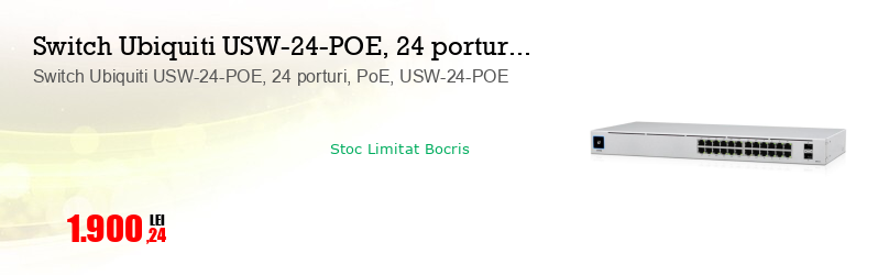 Switch Ubiquiti USW-24-POE, 24 porturi, PoE, USW-24-POE