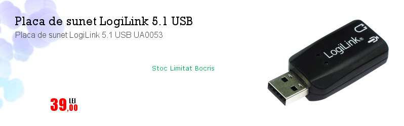 Placa de sunet LogiLink 5.1 USB UA0053