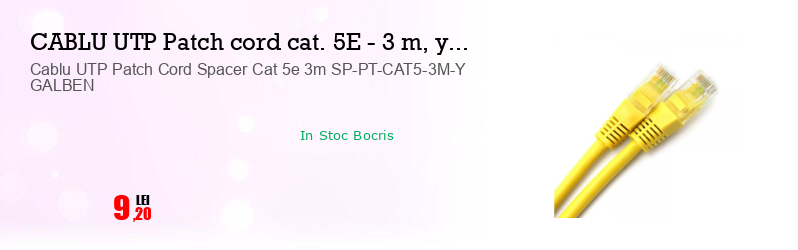 Cablu UTP Patch Cord Spacer Cat 5e 3m SP-PT-CAT5-3M-Y GALBEN
