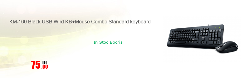 KM-160 Black USB Wird KB+Mouse Combo Standard keyboard