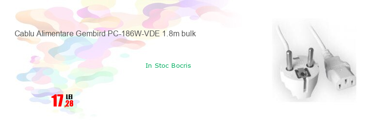 Cablu Alimentare Gembird PC-186W-VDE 1.8m bulk