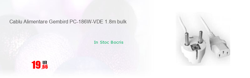 Cablu Alimentare Gembird PC-186W-VDE 1.8m bulk