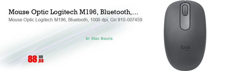 Mouse Optic Logitech M196, Bluetooth, 1000 dpi, Gri 910-007459