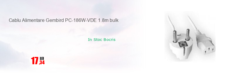 Cablu Alimentare Gembird PC-186W-VDE 1.8m bulk