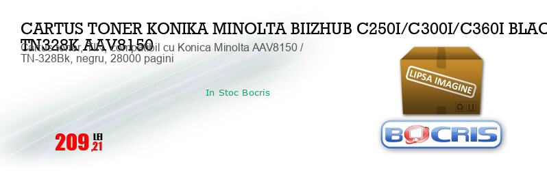 Cartus toner, TIN, compatibil cu Konica Minolta AAV8150 / TN-328Bk, negru, 28000 pagini