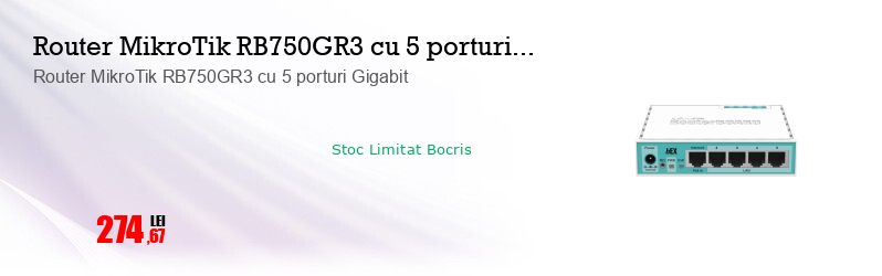 Router MikroTik RB750GR3 cu 5 porturi Gigabit  