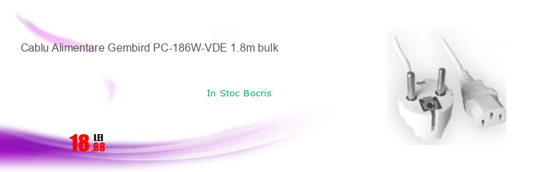 Cablu Alimentare Gembird PC-186W-VDE 1.8m bulk