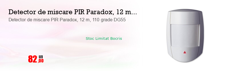 Detector de miscare PIR Paradox, 12 m, 110 grade DG55