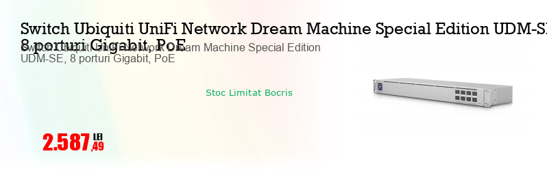 Switch Ubiquiti UniFi Network Dream Machine Special Edition UDM-SE, 8 porturi Gigabit, PoE