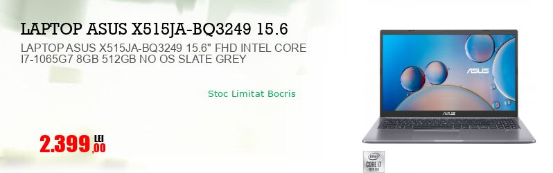 LAPTOP ASUS X515JA-BQ3249 15.6" FHD INTEL CORE I7-1065G7 8GB 512GB NO OS SLATE GREY