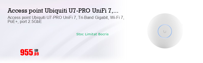 Access point Ubiquiti U7-PRO UniFi 7, Tri-Band Gigabit, Wi-Fi 7, PoE+, port 2.5GbE