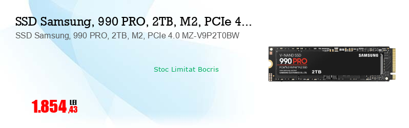 SSD Samsung, 990 PRO, 2TB, M2, PCIe 4.0 MZ-V9P2T0BW