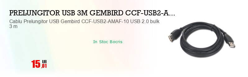 Cablu Prelungitor USB Gembird CCF-USB2-AMAF-10 USB 2.0 bulk 3 m