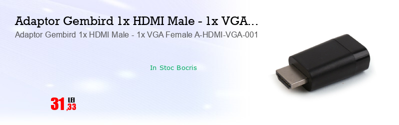 Adaptor Gembird 1x HDMI Male - 1x VGA Female A-HDMI-VGA-001