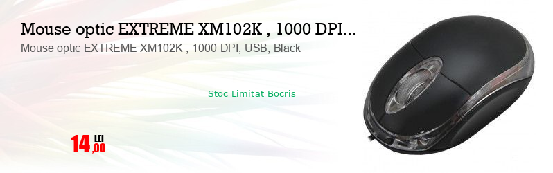 Mouse optic EXTREME XM102K , 1000 DPI, USB, Black
