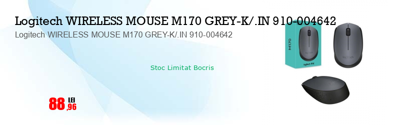 Logitech WIRELESS MOUSE M170 GREY-K/.IN 910-004642