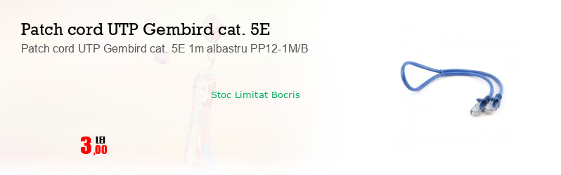 Patch cord UTP Gembird cat. 5E 1m albastru PP12-1M/B