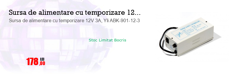 Sursa de alimentare cu temporizare 12V 3A, Yli ABK-901-12-3 