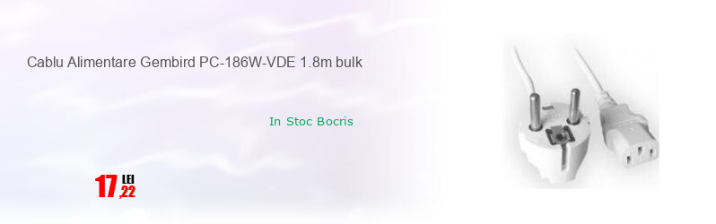 Cablu Alimentare Gembird PC-186W-VDE 1.8m bulk