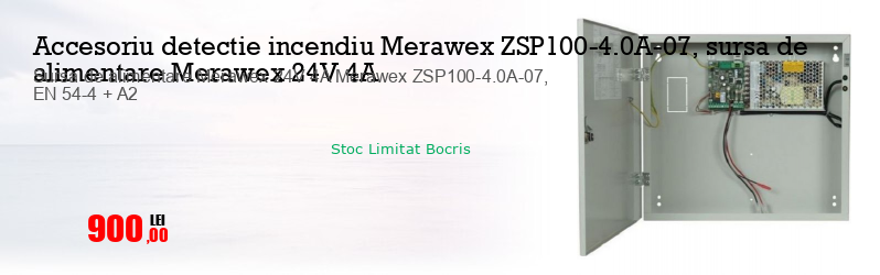 Sursa de alimentare Merawex 24V 4A Merawex ZSP100-4.0A-07, EN 54-4 + A2