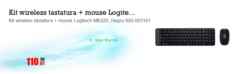 Kit wireless tastatura + mouse Logitech MK220, Negru 920-003161