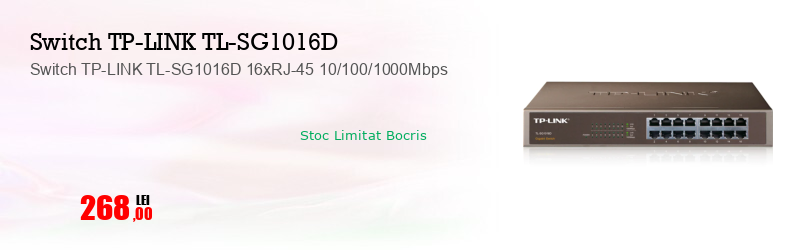 Switch TP-LINK TL-SG1016D 16xRJ-45 10/100/1000Mbps