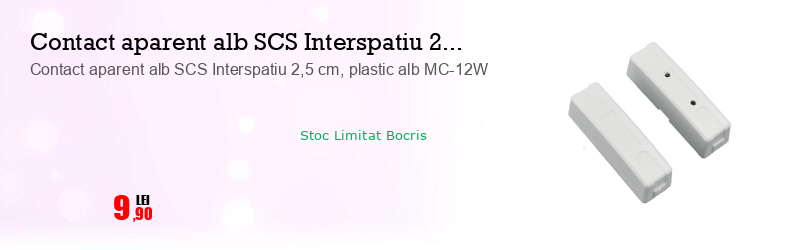Contact aparent alb SCS Interspatiu 2,5 cm, plastic alb MC-12W