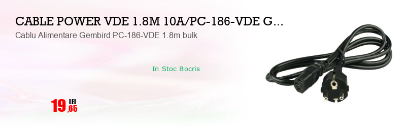 Cablu Alimentare Gembird PC-186-VDE 1.8m bulk