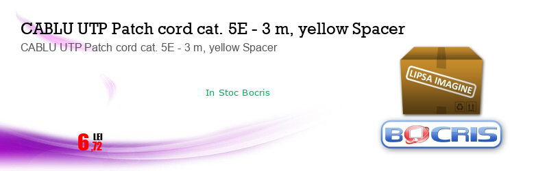 CABLU UTP Patch cord cat. 5E - 3 m, yellow Spacer