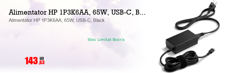 Alimentator HP 1P3K6AA, 65W, USB-C, Black