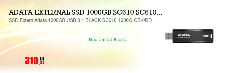 SSD Extern Adata 1000GB USB 3.1 BLACK SC610-1000G-CBK/RD