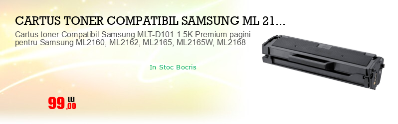 Cartus toner Compatibil Samsung MLT-D101 1.5K Premium pagini pentru Samsung ML2160, ML2162, ML2165, ML2165W, ML2168