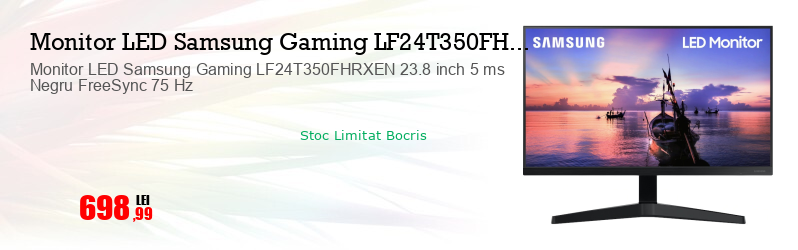 Monitor LED Samsung Gaming LF24T350FHRXEN 23.8 inch 5 ms Negru FreeSync 75 Hz 