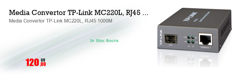 Media Convertor TP-Link MC220L, RJ45 1000M
