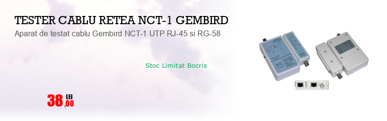Aparat de testat cablu Gembird NCT-1 UTP RJ-45 si RG-58