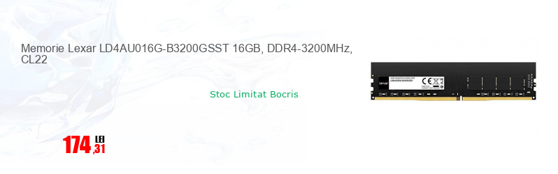 Memorie Lexar LD4AU016G-B3200GSST 16GB, DDR4-3200MHz, CL22