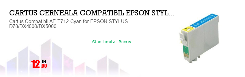 Cartus Compatibil AE-T712 Cyan for EPSON STYLUS D78/DX4000/DX5000